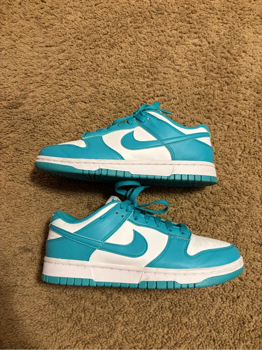 Nike Kids Turquoise & White Low-Top Sneakers